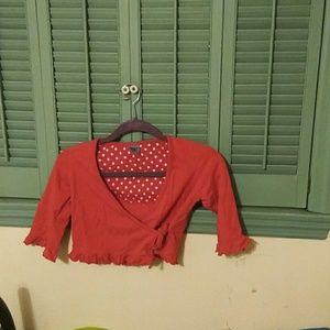 Red pumpkin patch cross crop jacket